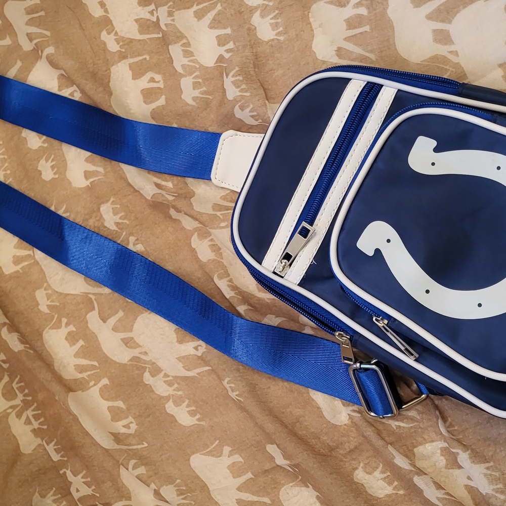 Blue and White Crossbody Bag